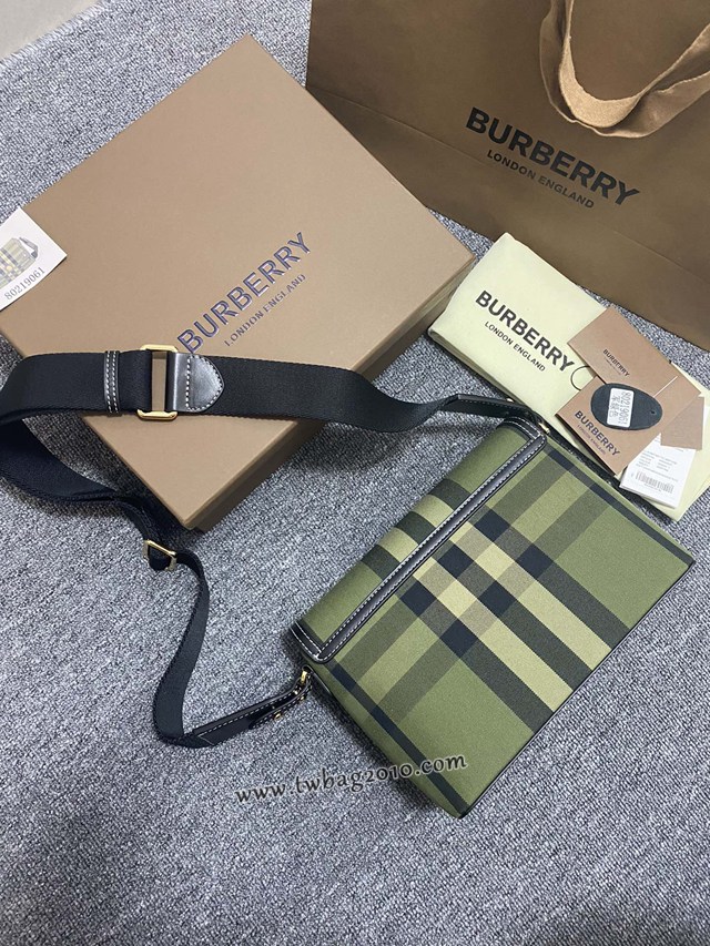 Burberry專門店新款斜背包 巴寶莉格紋帆布女士單肩斜挎包 yxb1099